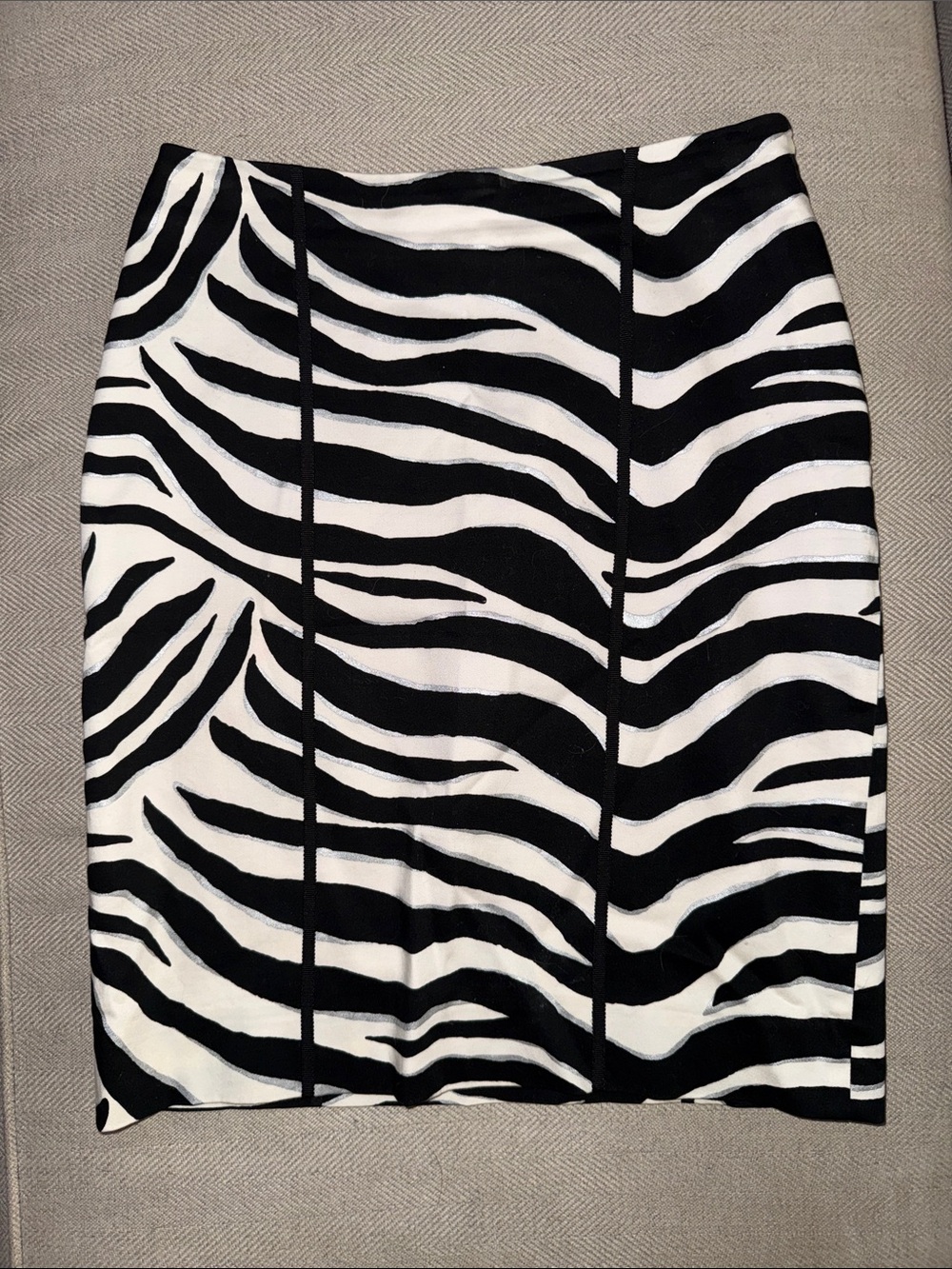 Black & White Zebra Print Pencil Skirt